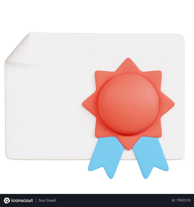 Free Certificate  3D Icon