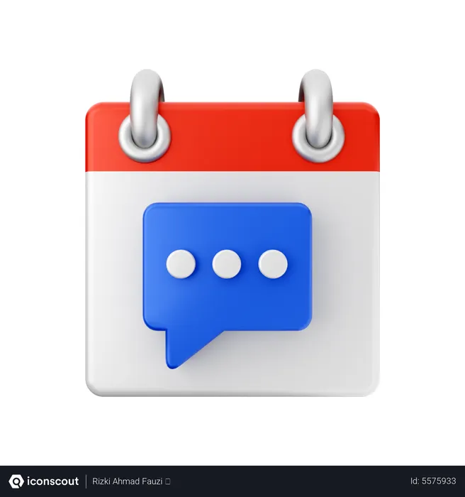 Free Chat Calendar  3D Icon