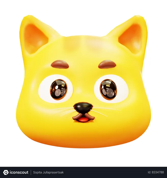 Free Chat souriant Emoji 3D Icon