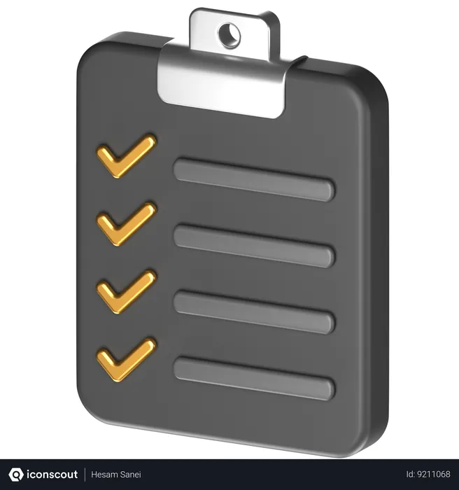 Free Checklist  3D Icon