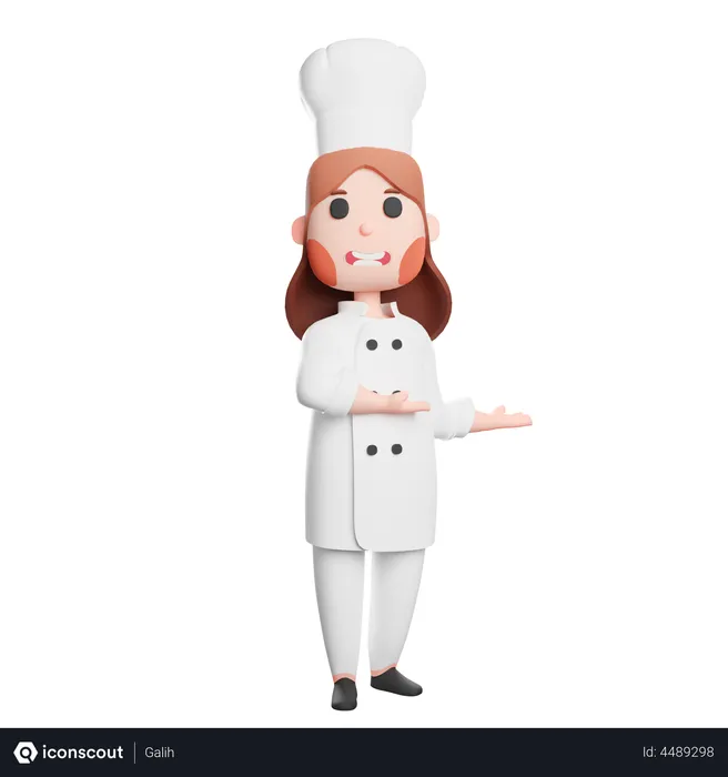 Free Cheerful chef gesturing with his hands  3D Illustration