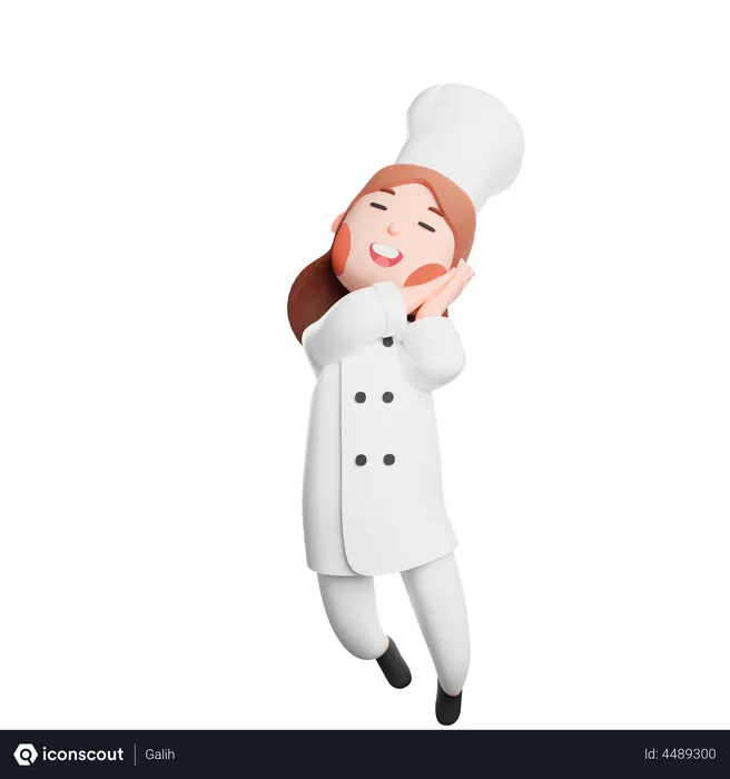 Free Cheerful young chef  3D Illustration