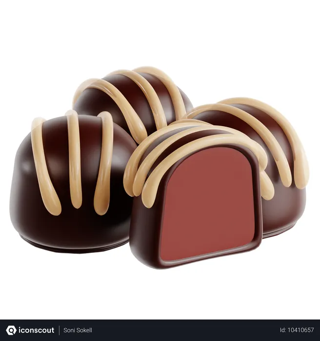 Free Chocolate Truffle  3D Icon