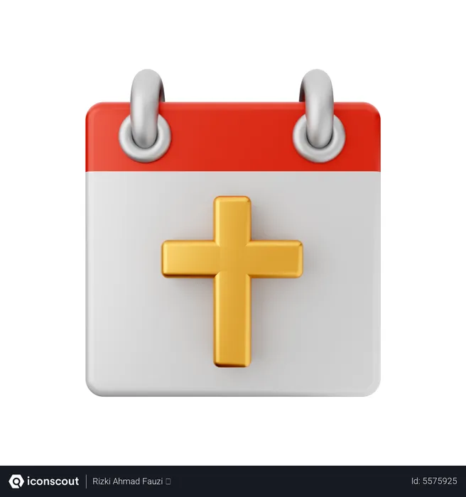 Free Christian Cross Calendar  3D Icon