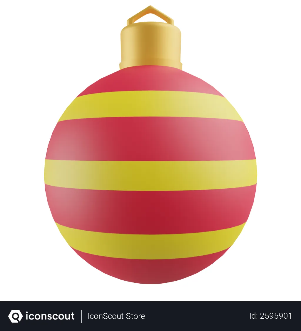 Free Christmas ball 3D Icon download in PNG, OBJ or Blend format