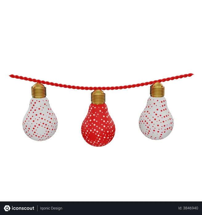 Free Christmas Lights  3D Illustration