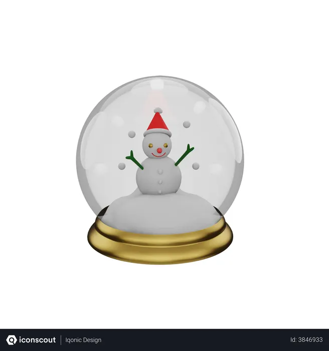 Free Christmas Snow Globe  3D Icon
