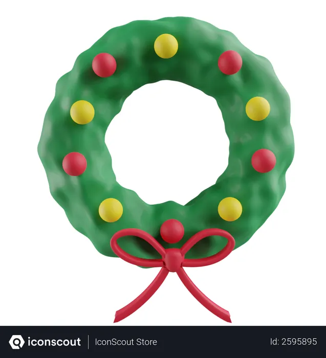 Free Christmas wreath  3D Icon