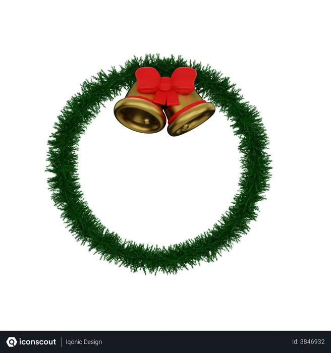 Free Christmas Wreath  3D Icon
