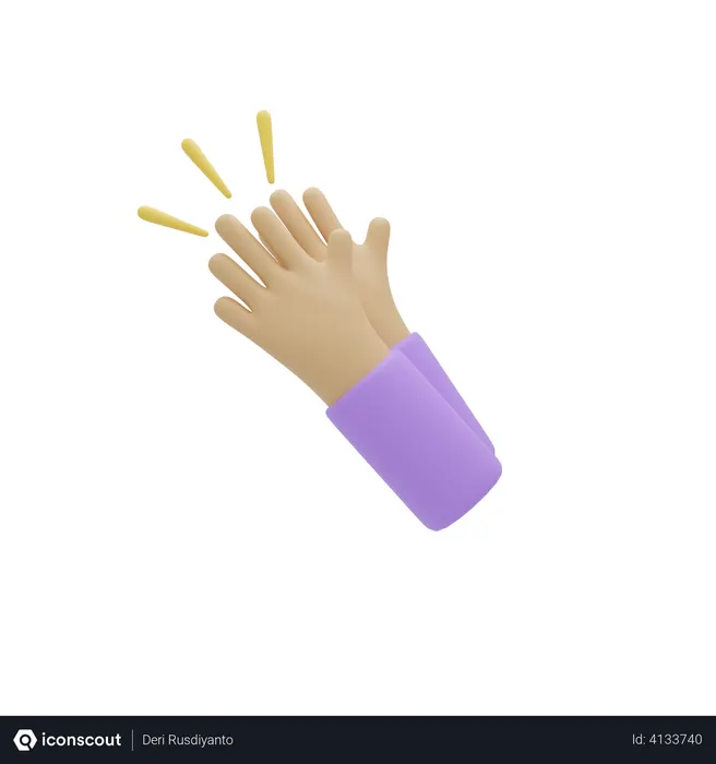 Free Clap Hand Gesture  3D Illustration