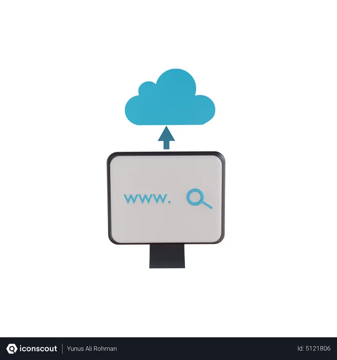 Free Cloud Domain  3D Icon