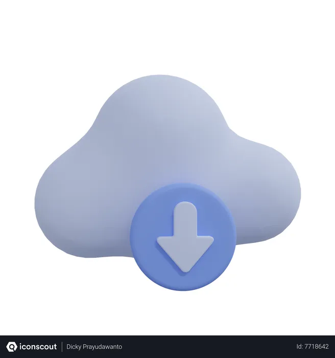 Free Cloud Download  3D Icon