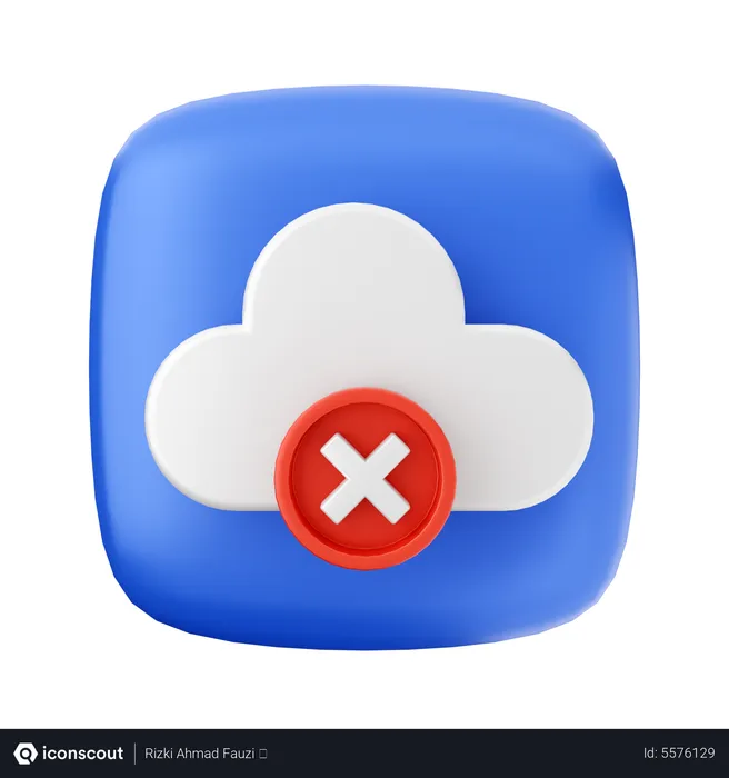 Free Cloud Fail Connect  3D Icon