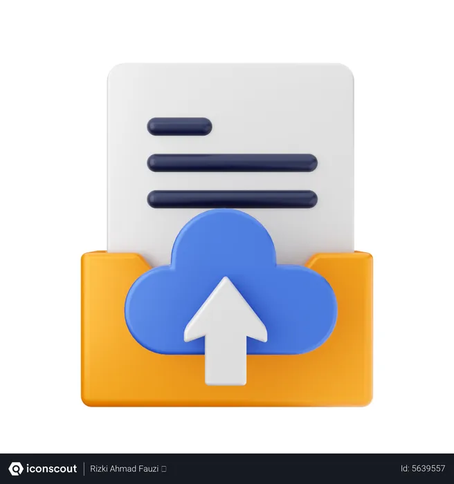 Free Cloud Upload Folder  3D Icon