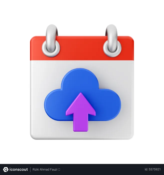 Free Cloud-Upload-Kalender  3D Icon