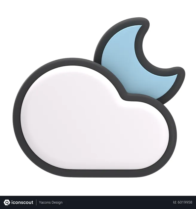 Free Cloudy Night  3D Icon