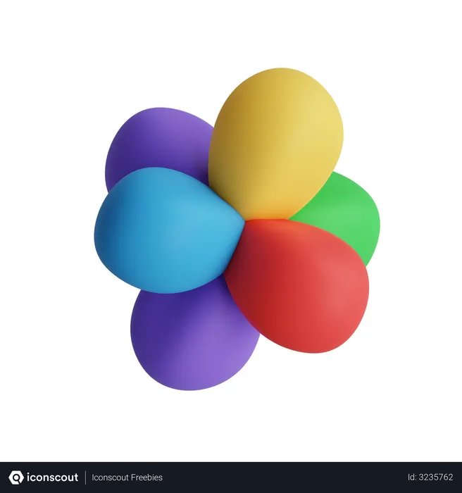 Free Cluster Balloon  3D Illustration