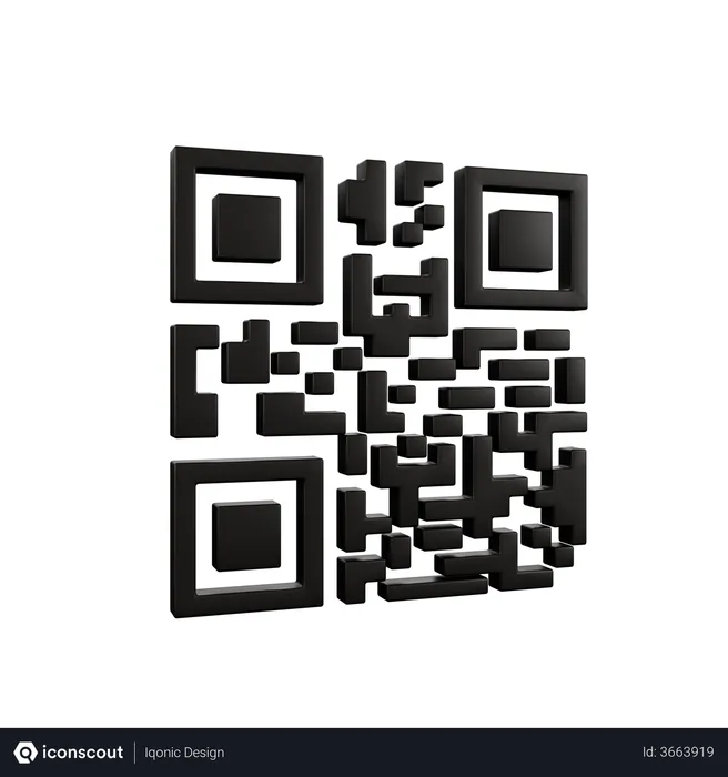 Free QR Code  3D Illustration