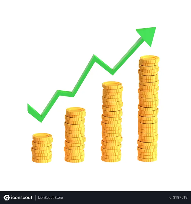 Free Coins Chart  3D Icon