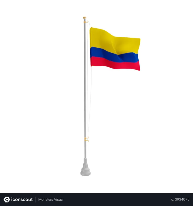 Free Colombia Flag 3D Illustration