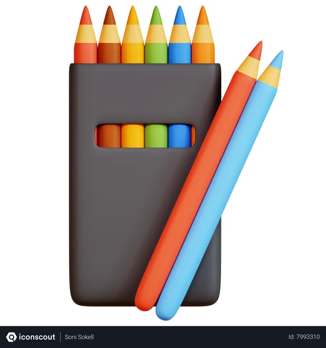 Free Colored Pencils  3D Icon