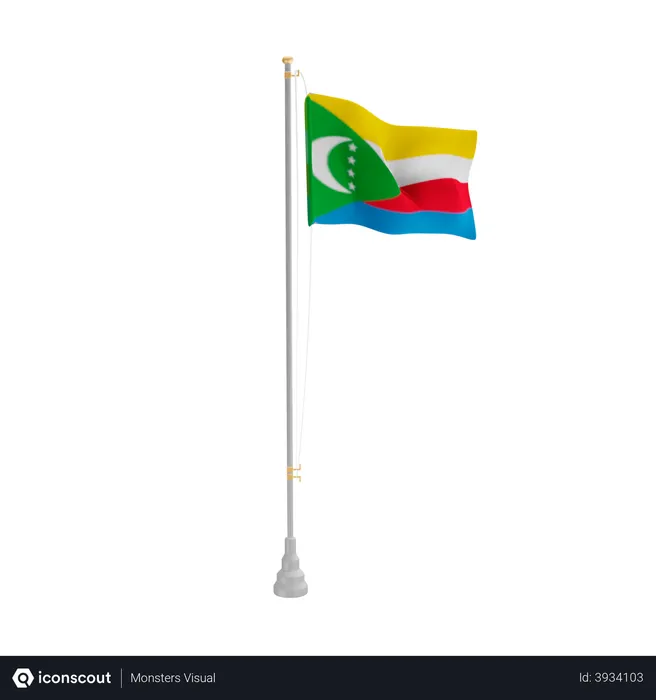 Free Comoros Flag 3D Illustration