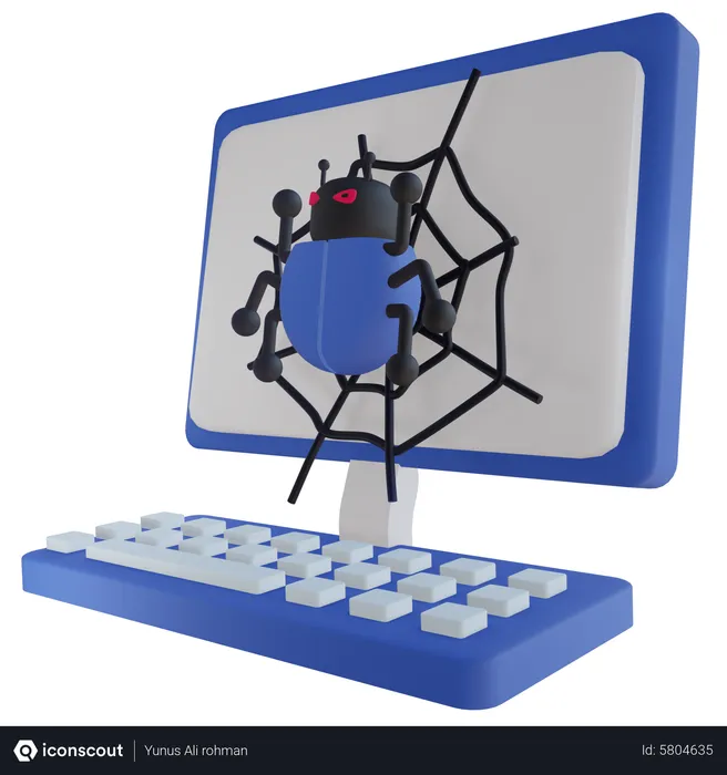 Free Araña informática  3D Icon