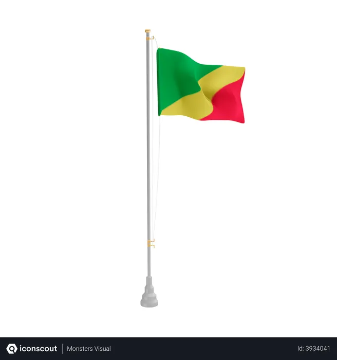 Free Congo Republic Flag 3D Illustration