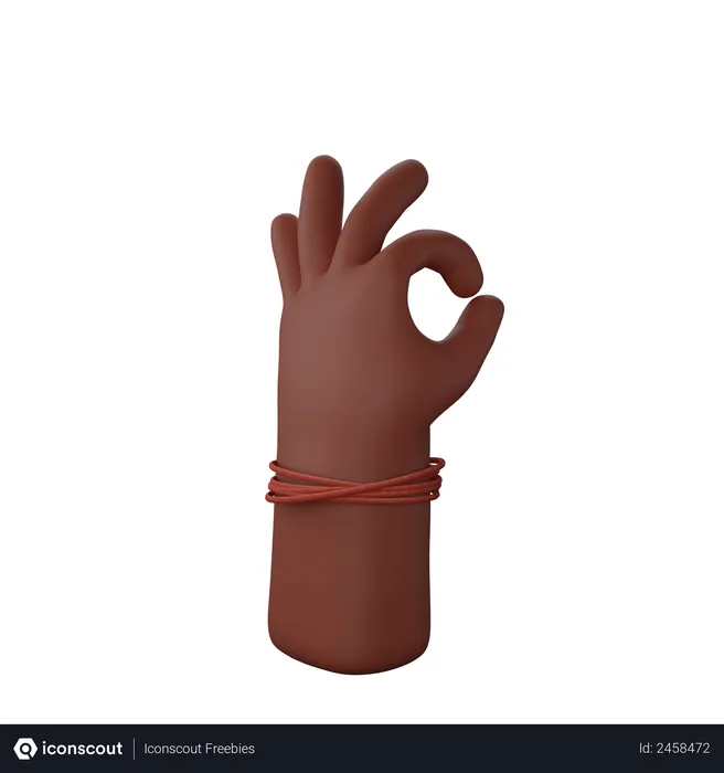 Free Cool man's hand with ok sign  3D Illustration