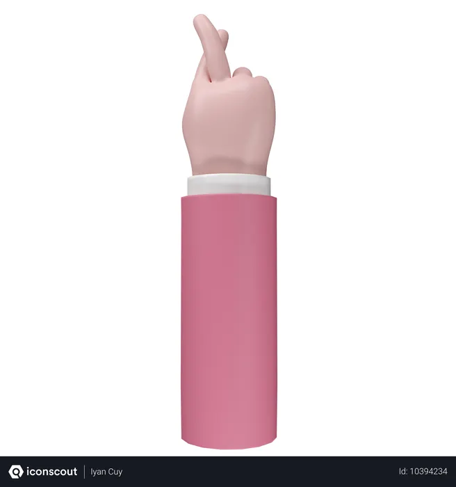 Free Cross Finger Hand Gesture Emoji 3D Icon