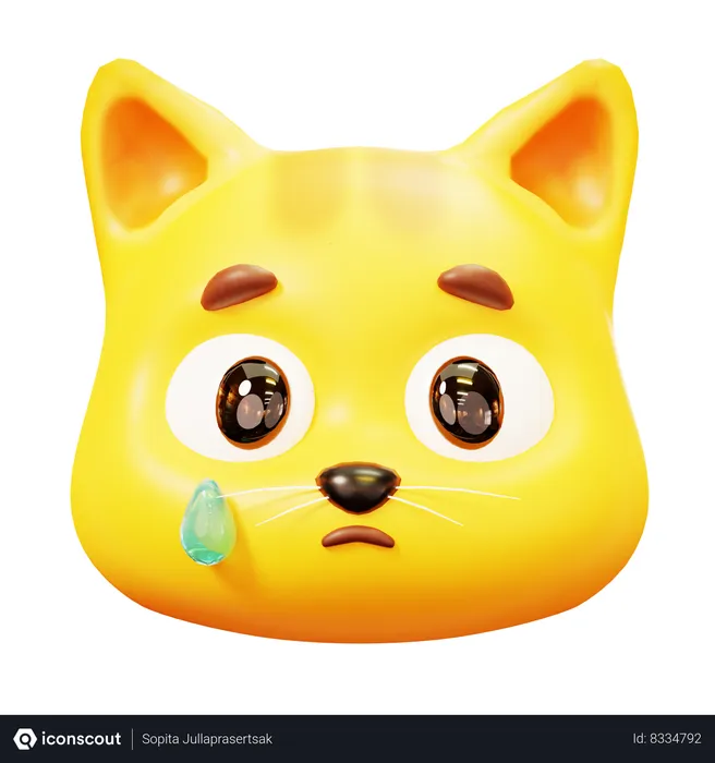 Free Crying Cat Emoji 3D Icon