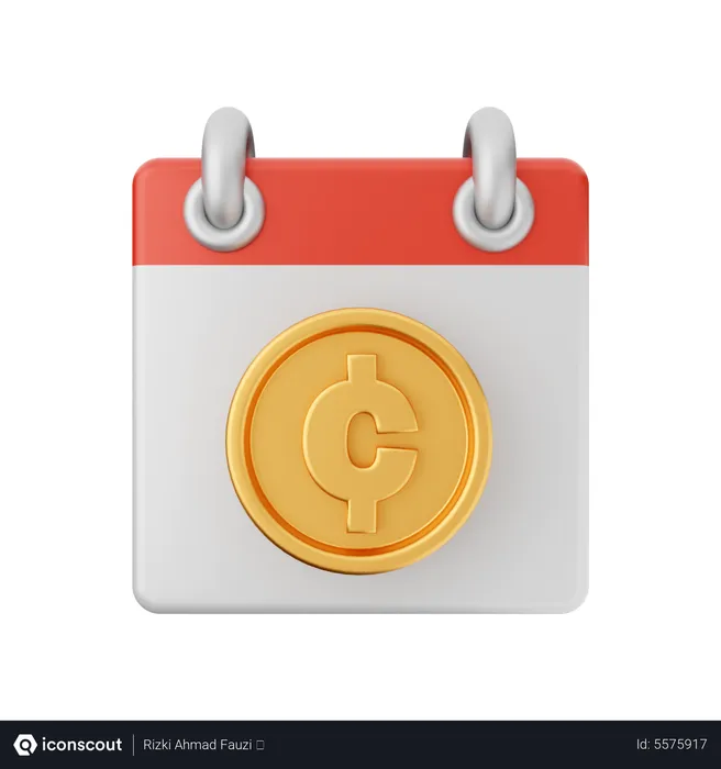 Free Crypto Coin Calendar Icon 3D Illustration User Interface 3D