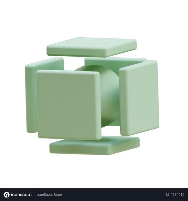 Free Cuboid Surround Sphere  3D Icon