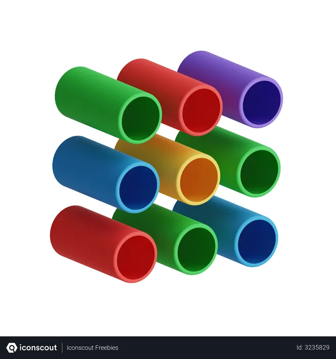 Free Cylinders  3D Illustration