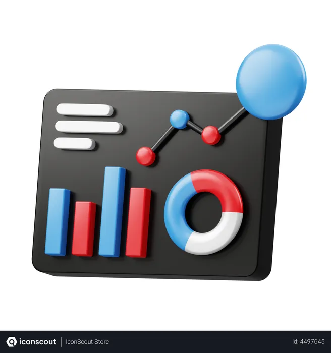 Free Dashboard Growth  3D Icon