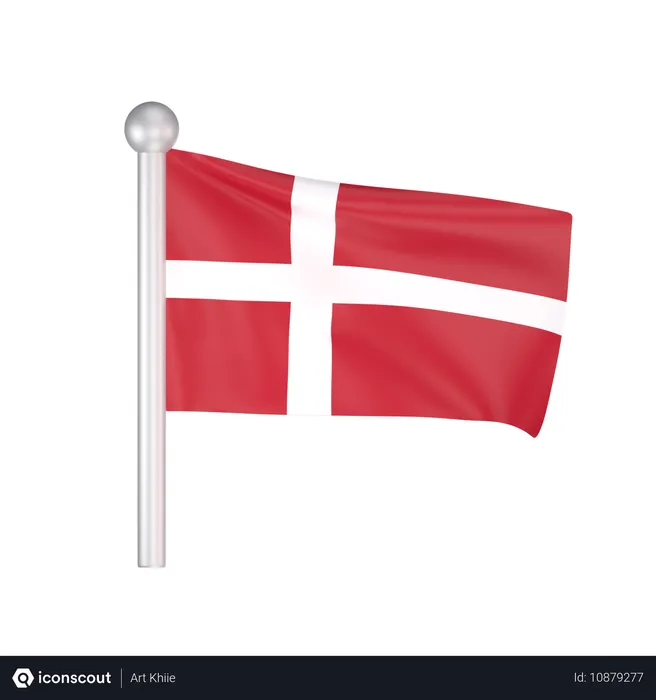 Free Denmark Flag  3D Icon
