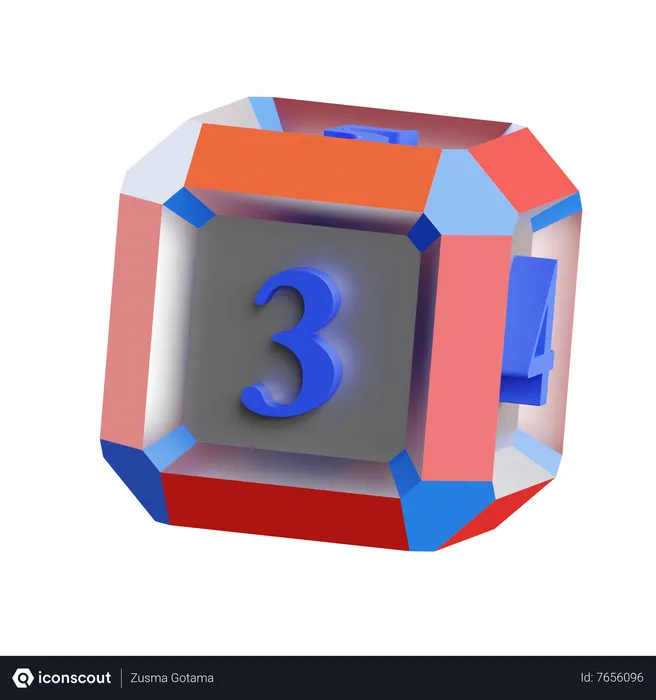 Free Dice Face 3  3D Icon