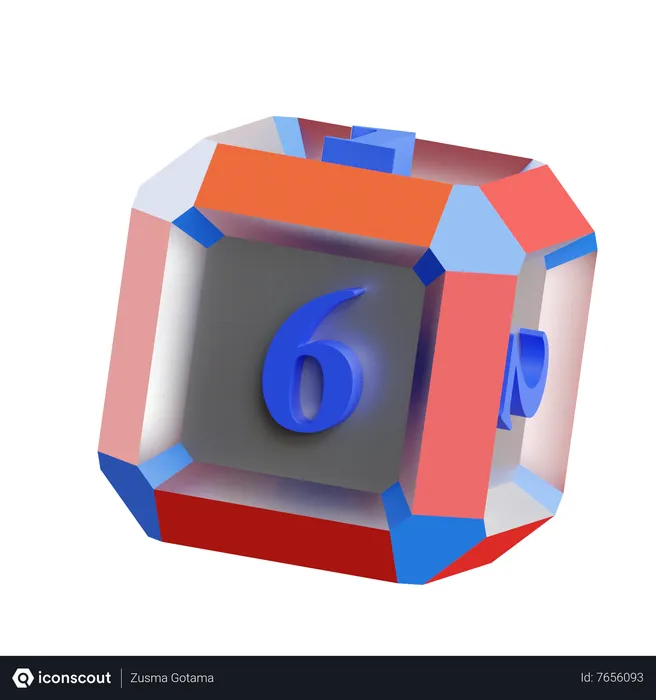 Free Dice Face 6  3D Icon