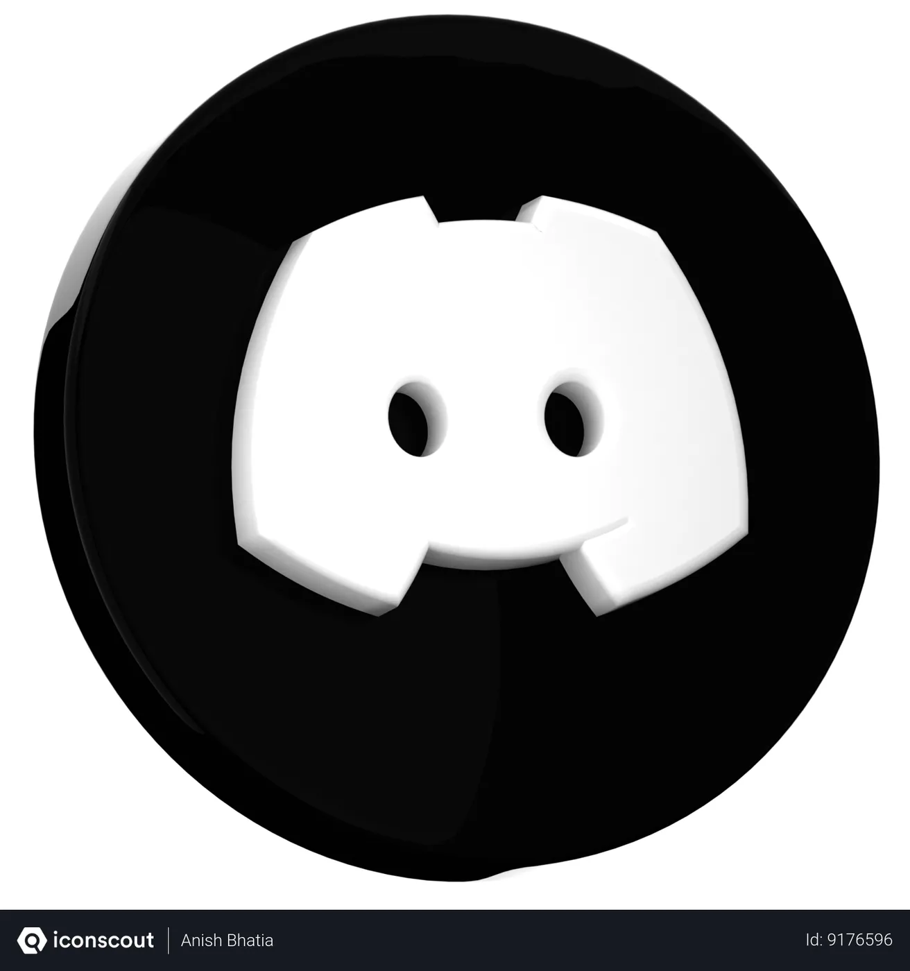 Free Discord Logo 3D Icon download in PNG, OBJ or Blend format