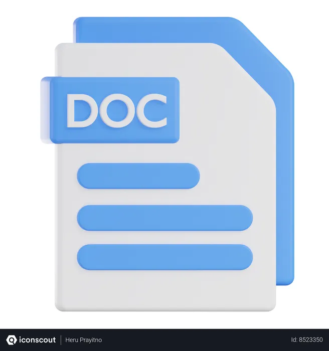 Free DOC Files  3D Icon