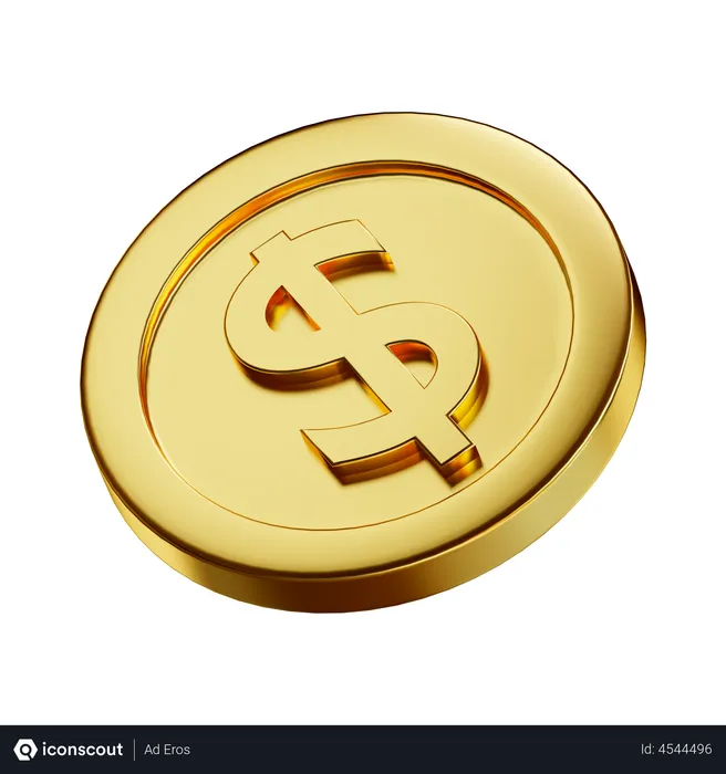 Free Dollar Coin  3D Icon