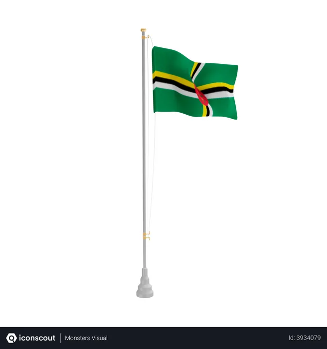 Free Dominica Flag 3D Flag