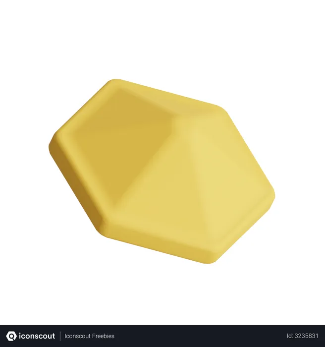 Free Double Sided Hexagon  3D Illustration
