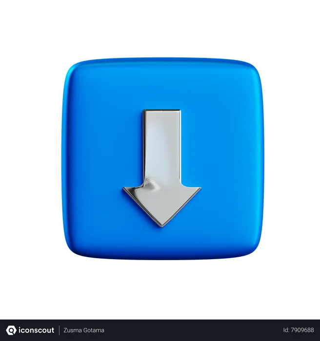 Free Down Button Emoji 3D Icon