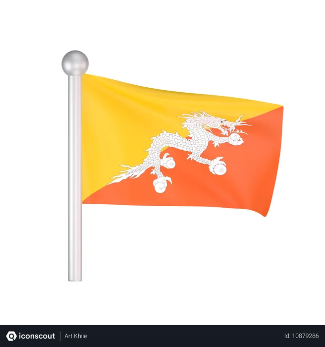 Free Drapeau du bhoutan  3D Icon