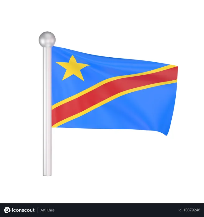 Free Drapeau de la république démocratique du congo  3D Icon