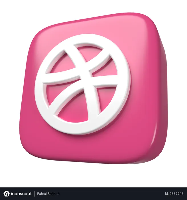 Free Dribbble Logo 3D Icon