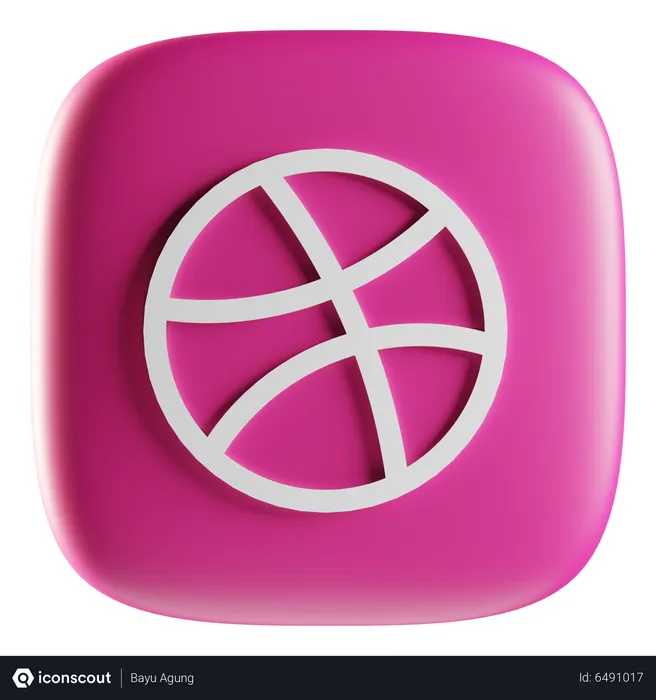 Free Dribbble Logo 3D Icon