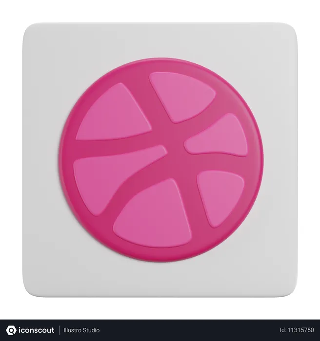 Free Dribbble  3D Icon