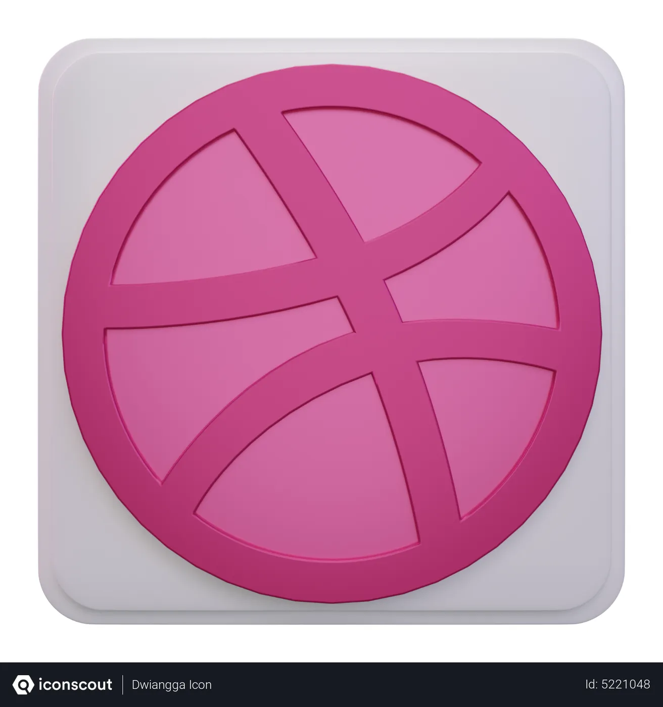 Free Dribbble Logo 3D Icon download in PNG, OBJ or Blend format